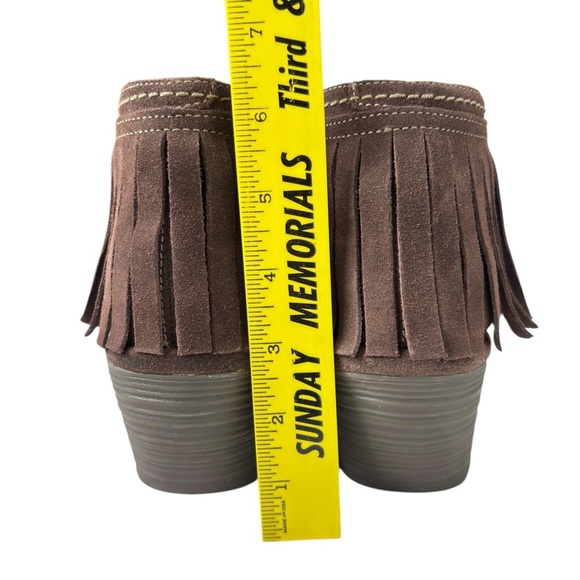 Fly London Yank Fringe Ankle Boot Lace Up Booties Brown SUEDE Size 40 US 9 / 9.5 - Picture 4 of 16